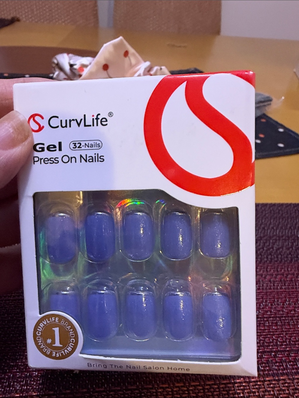CurvLife Gel Press On Nails - Lavender Blue